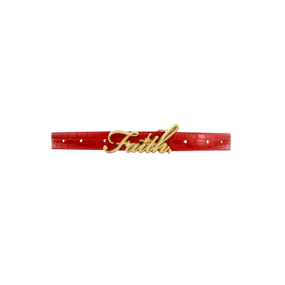 Faith By Luis Red Crocodile Belt