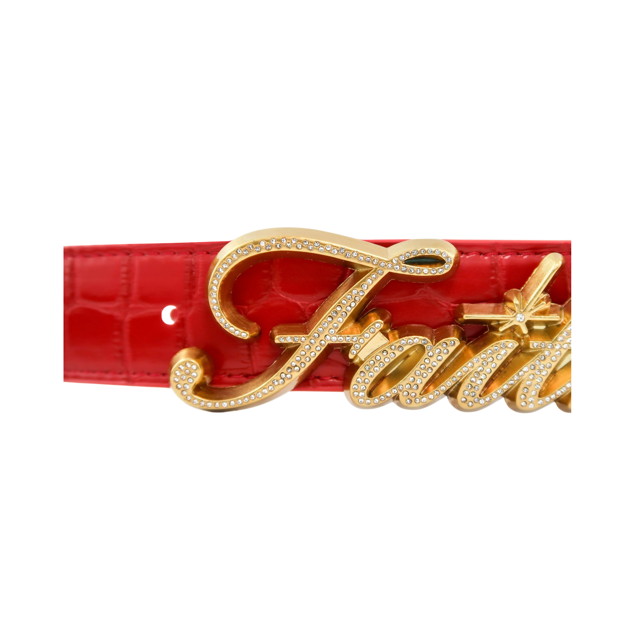 Faith By Luis Red Crocodile Belt