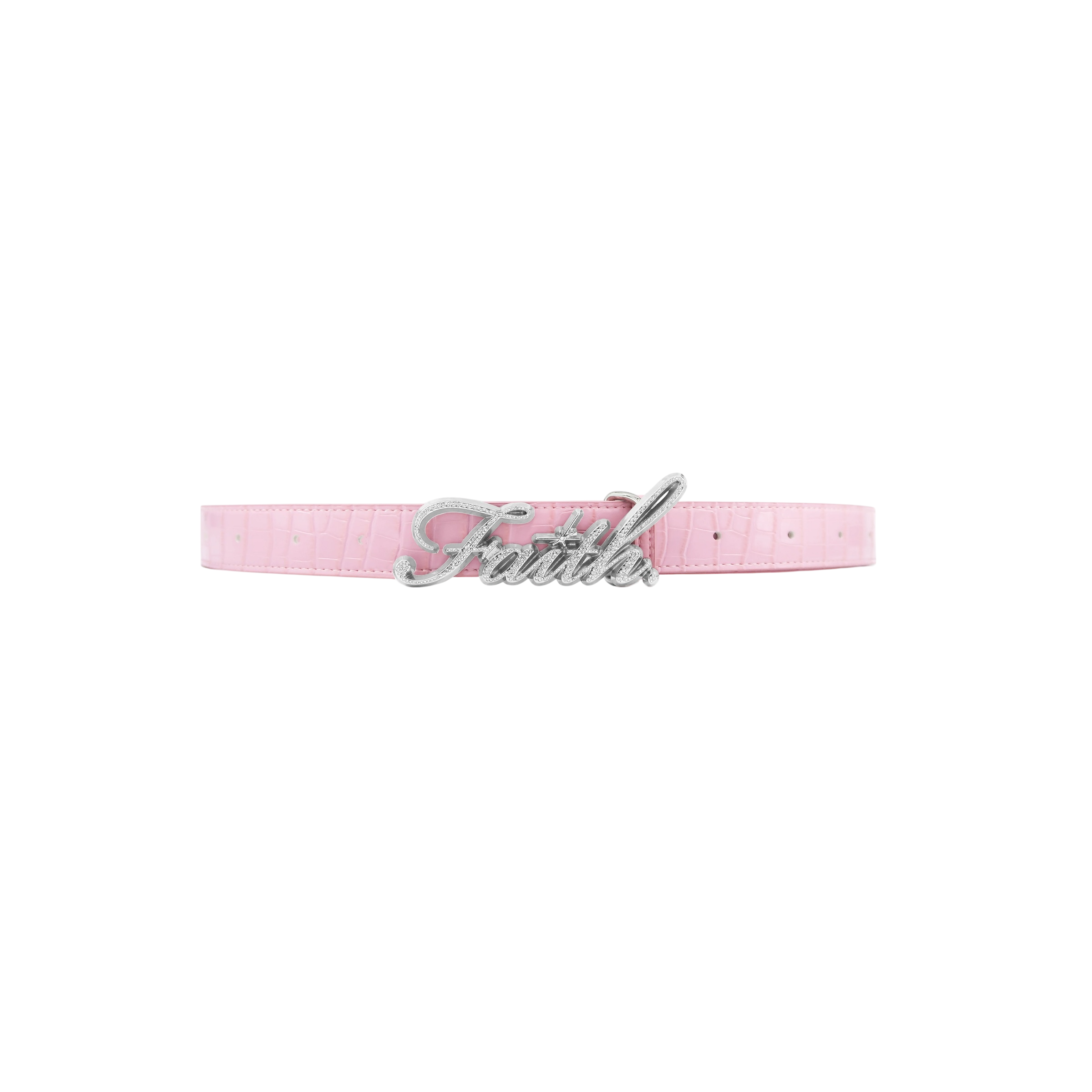 Faith By Luis Pink Crocodile Belt