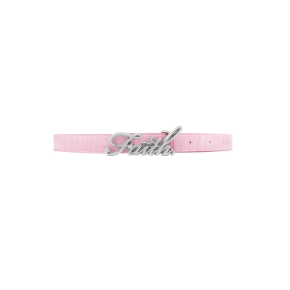 Faith By Luis Pink Crocodile Belt
