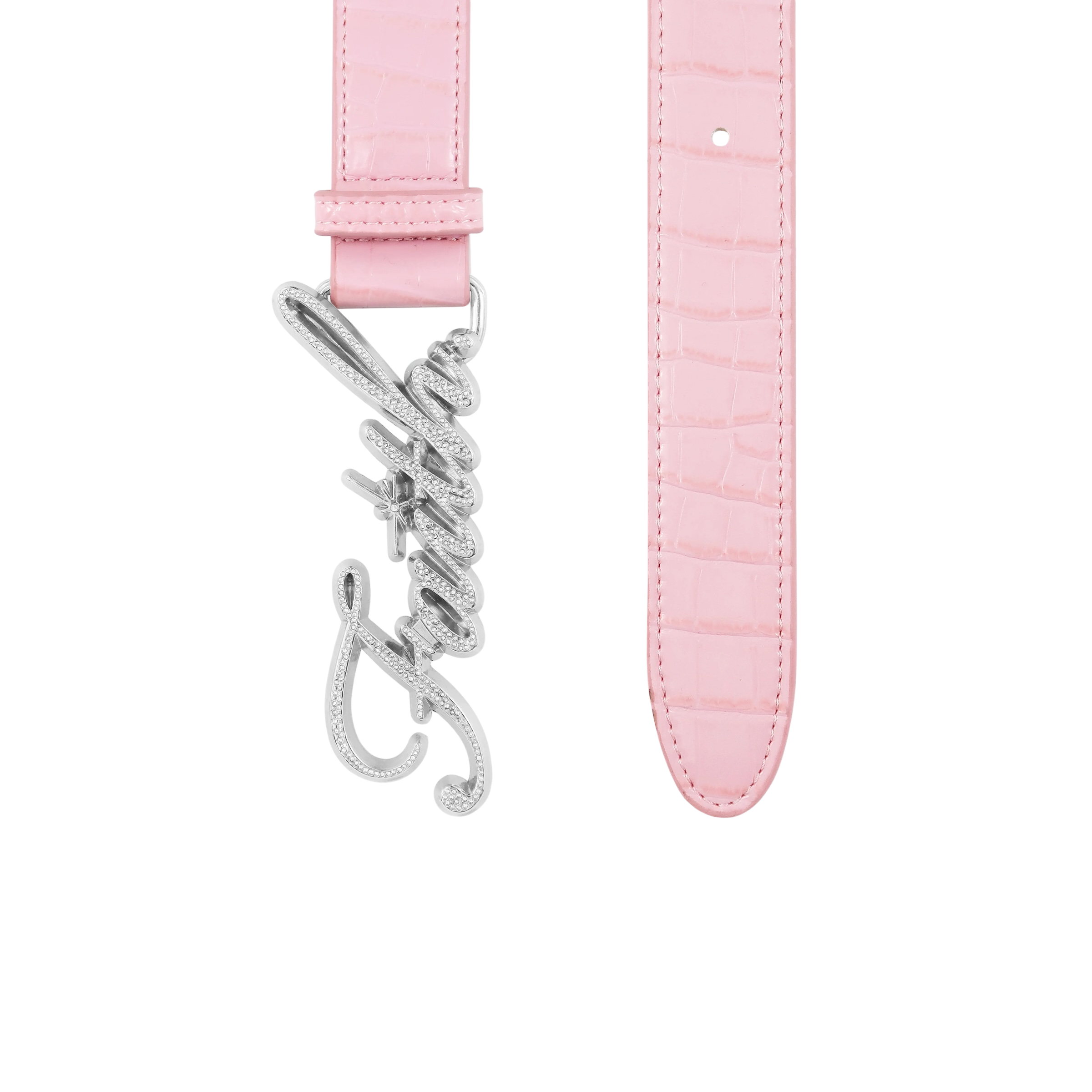 Faith By Luis Pink Crocodile Belt