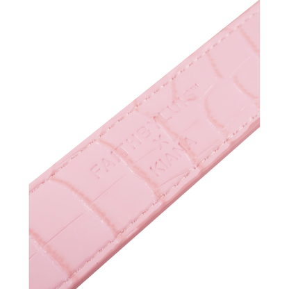 Faith By Luis Pink Crocodile Belt
