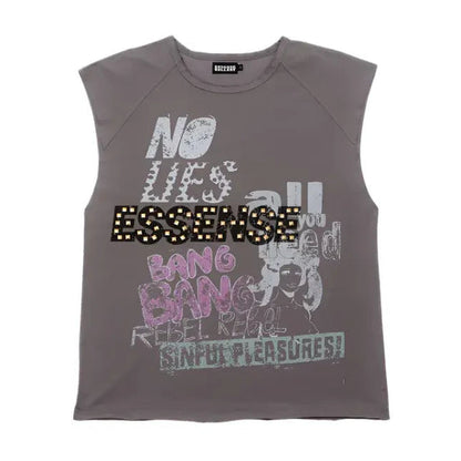 Sinful Pleasures Cut Off Tee Grey