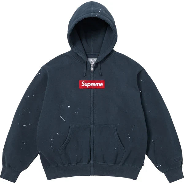 Supreme MM6 Maison Margiela 'Navy Blue' Box Logo Zip Up Hooded Sweatshirt