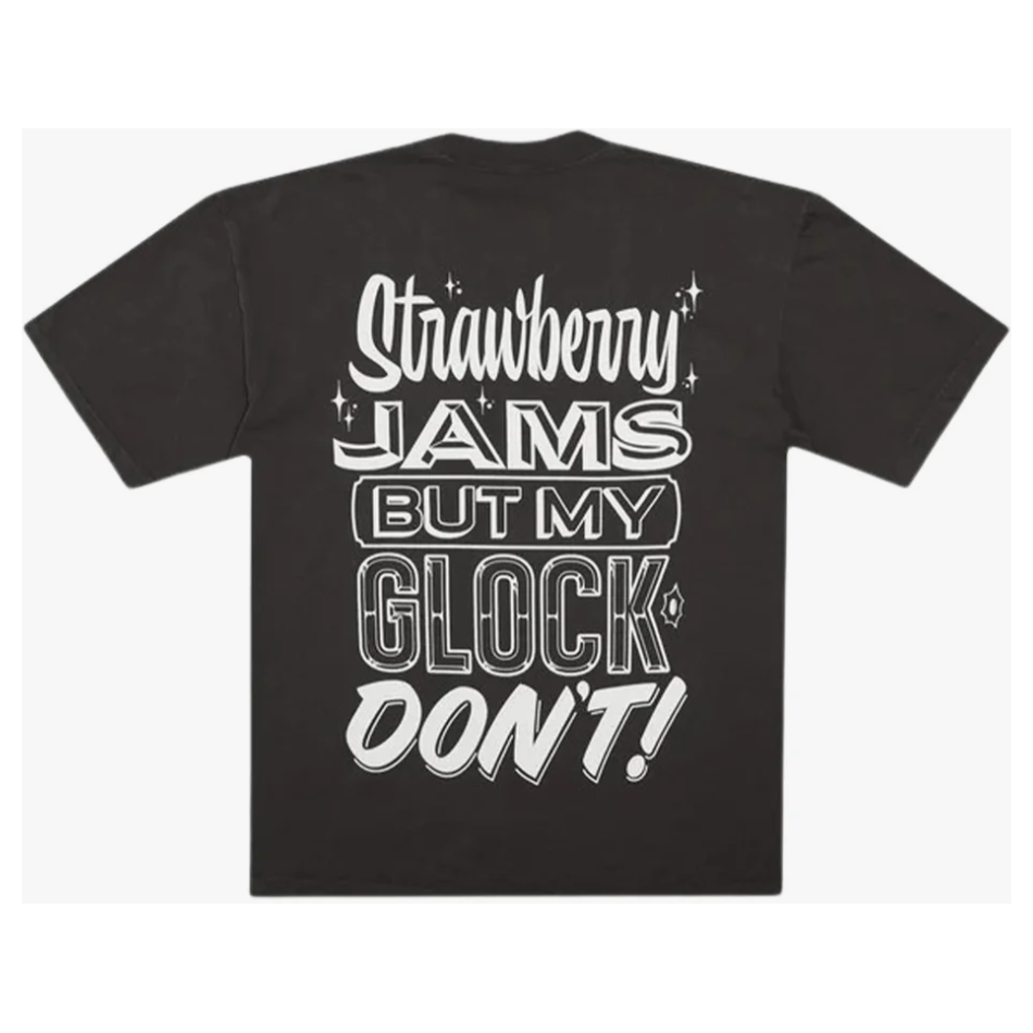 Strawberry Jams But My Glock Don't Vintage Black Rcade T-Shirt