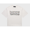 Homme Femme Mardi Grass White Cropped Tee