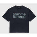 Homme Femme Mardi Grass Cropped Black Tee