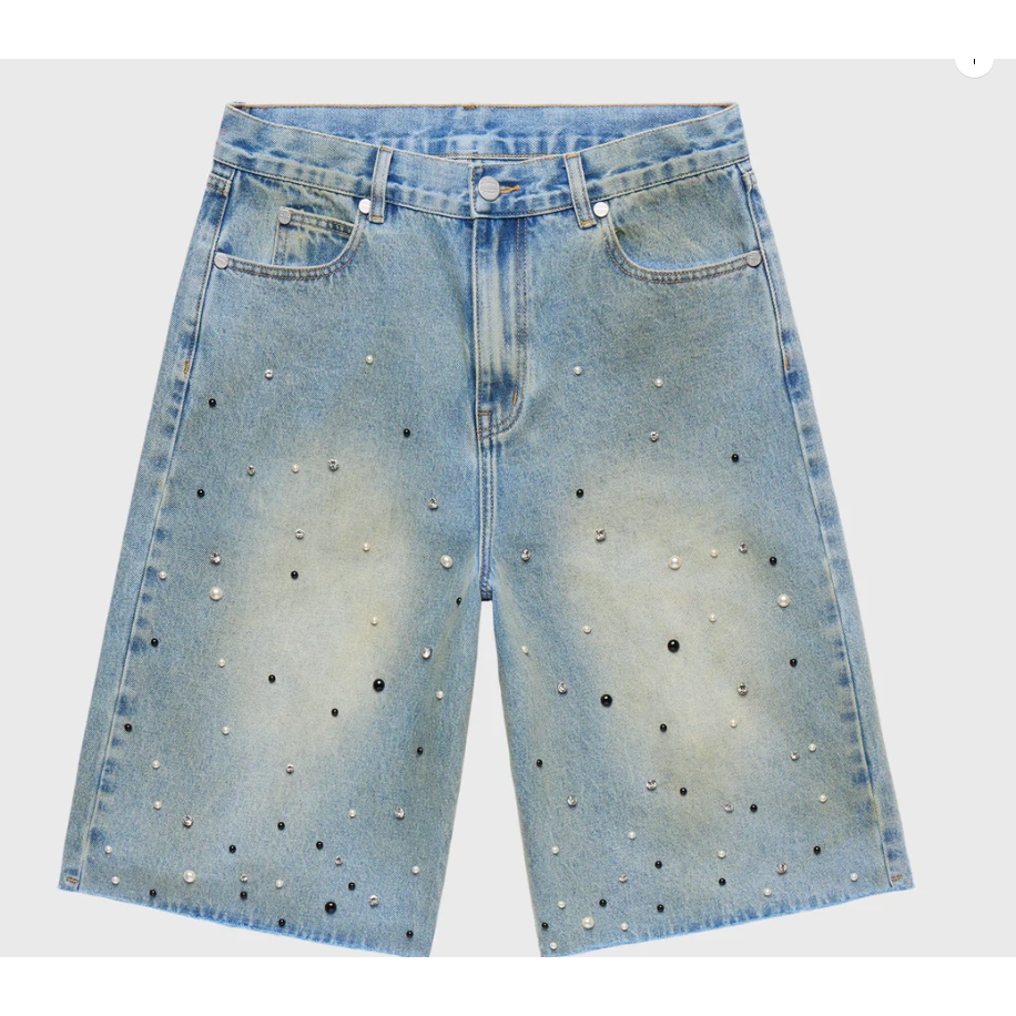 Homme Femme Gemstone Denim Shorts