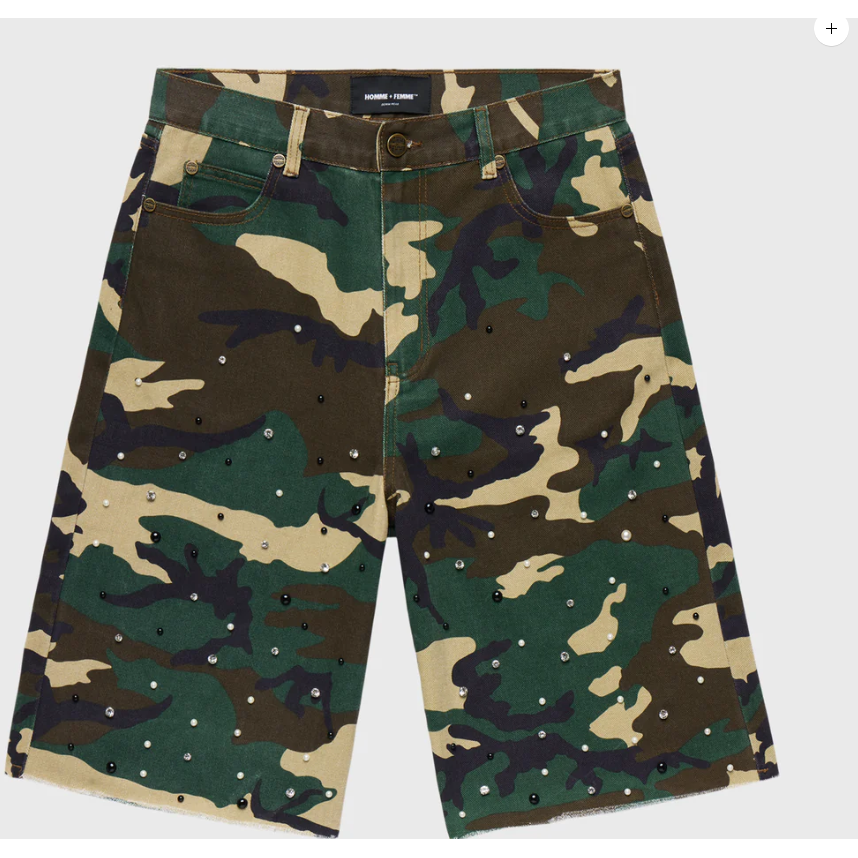 Homme Femme Camo Gemstone Shorts
