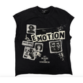 Mixed Emotion “Newspaper” Sleeveless tee Black