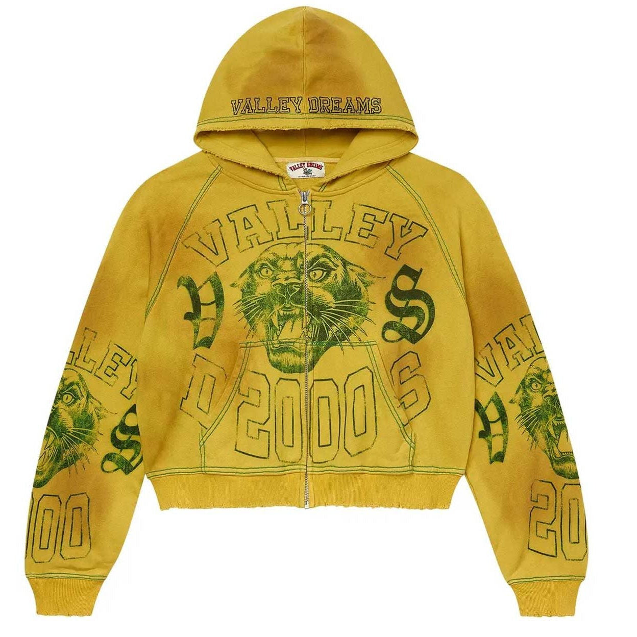 Vale 2000s Brasil Zip Up Hoodie Yellow