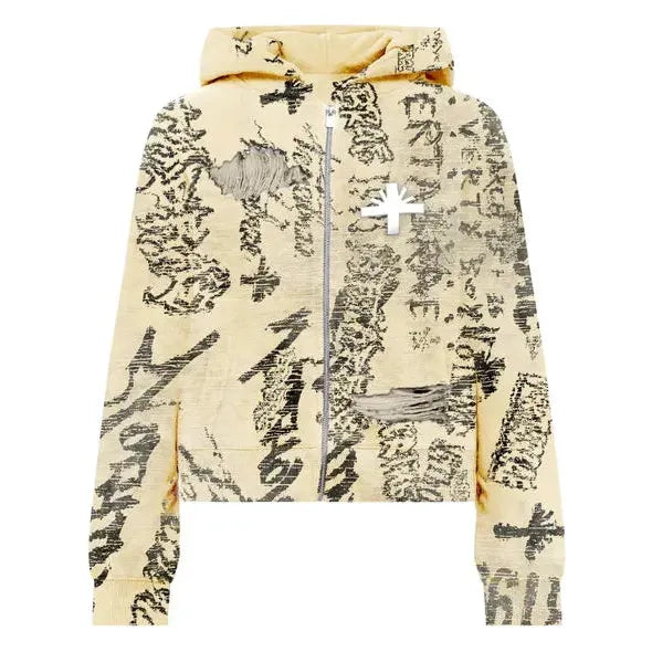 Vertabrae Zip Up Ivory Graffity