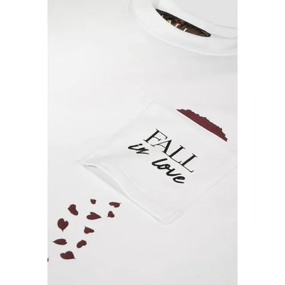 Fall In Love Oversized Pocket Tee White