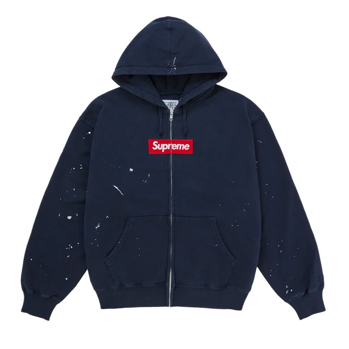 Supreme MM6 Maison Margiela 'Navy Blue' Box Logo Zip Up Hooded Sweatshirt