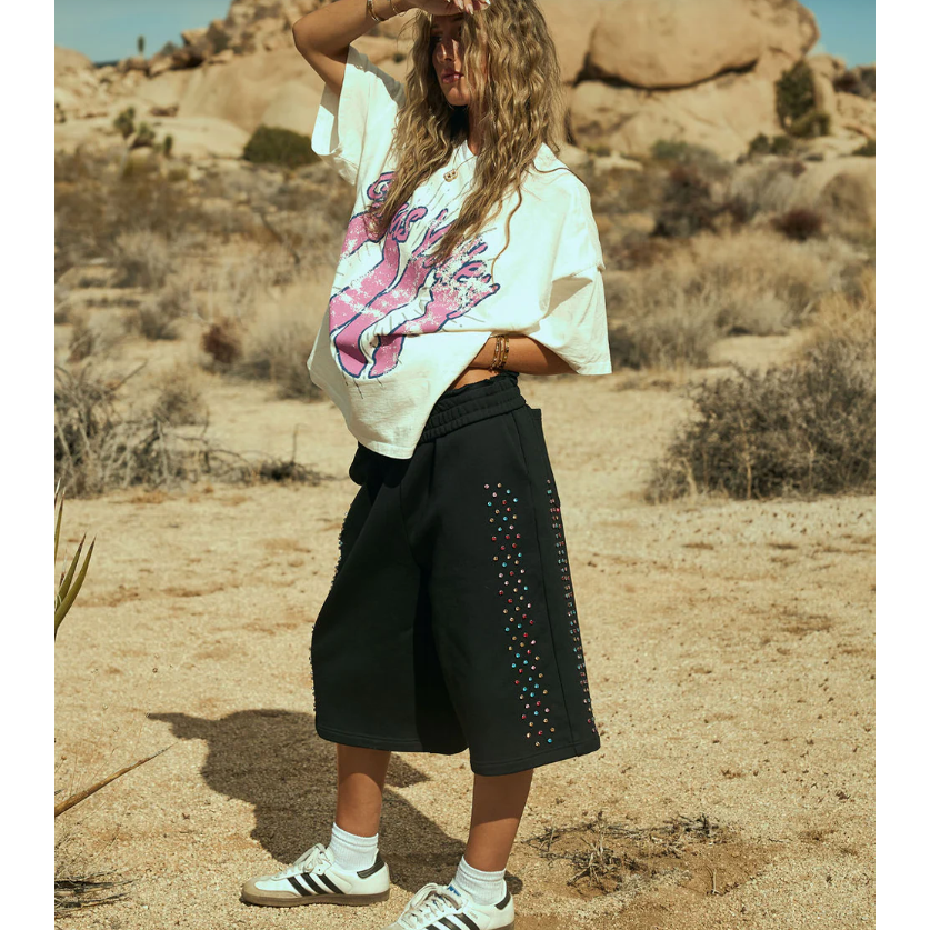 Azva Hidden Crystal Shorts BLACK