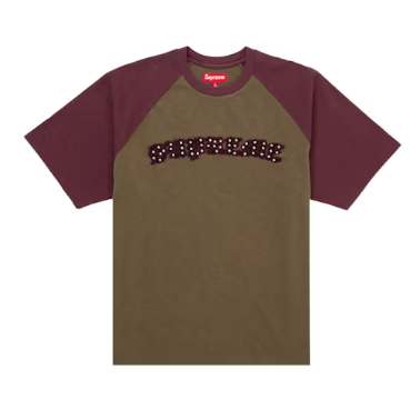 Supreme Rhinestone Raglan S/S Top Olive