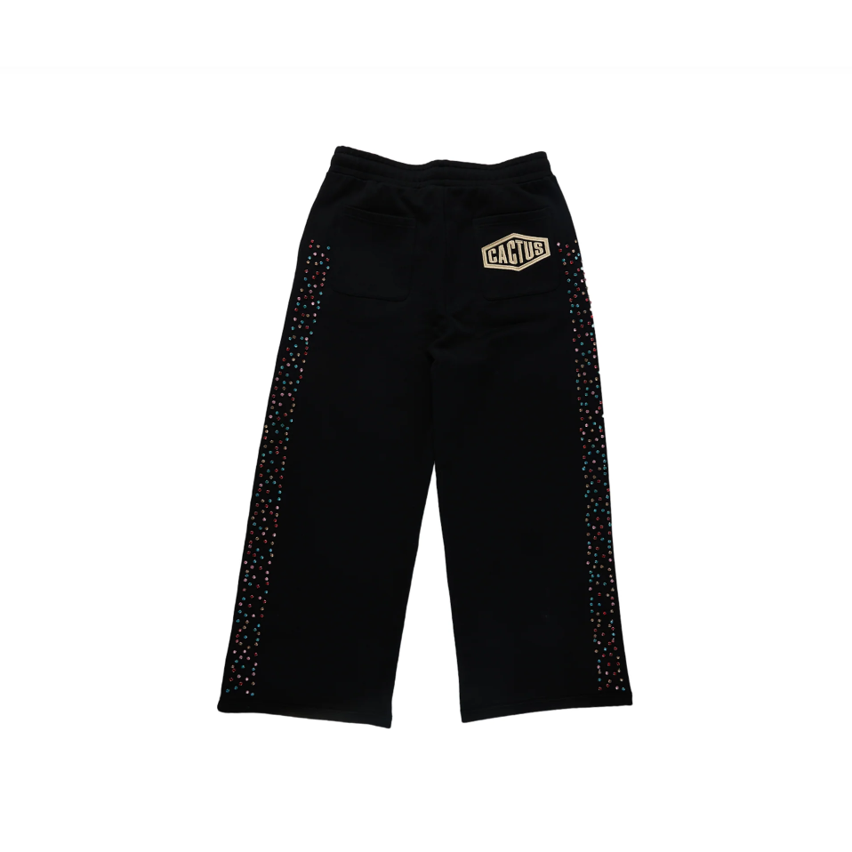 Azva Crystal Cactus Sweats - Black