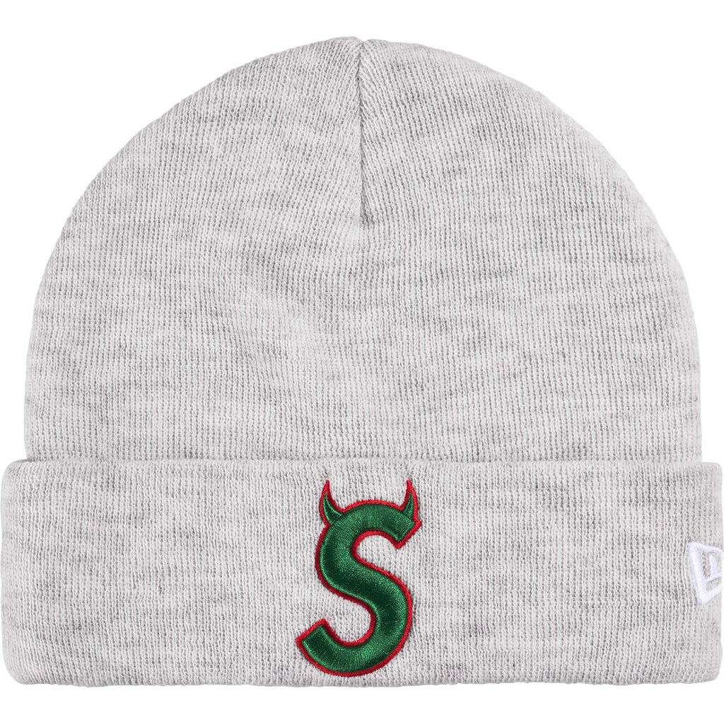 Supreme New Era Devil S Logo Beanie Grey