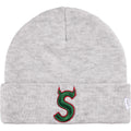 Supreme New Era Devil S Logo Beanie Grey