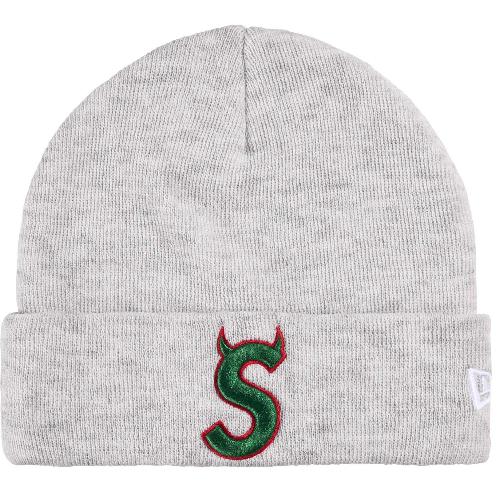 Supreme New Era Devil S Logo Beanie Grey