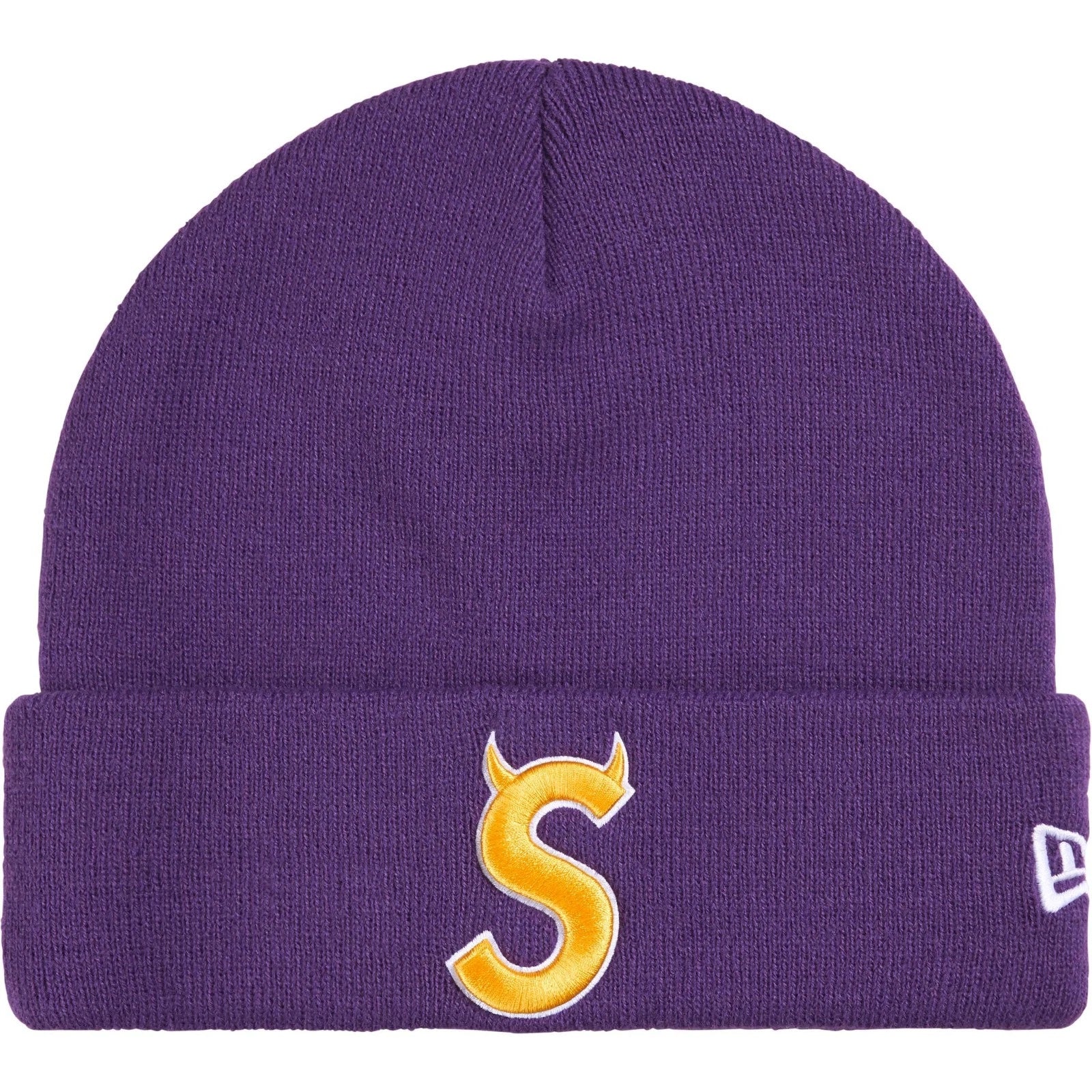 Supreme New Era Devil S Logo Beanie Purple