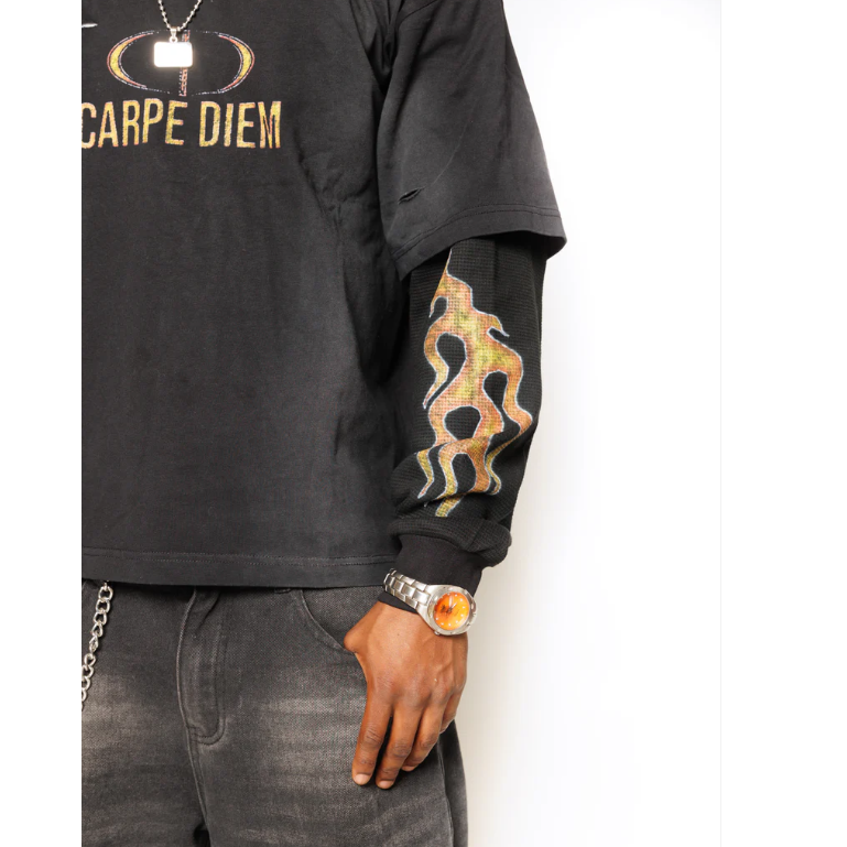 Carpe Diem "Scorched Layers" L/S T-Shirt Orange
