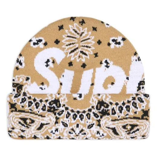 Supreme Bandana Beanie Tan