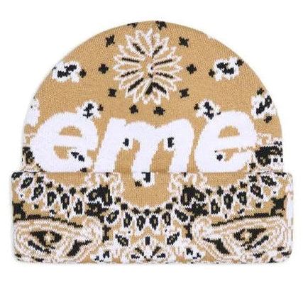 Supreme Bandana Beanie Tan