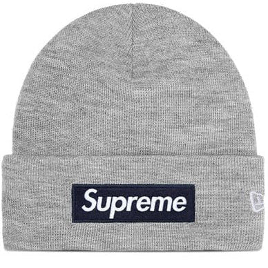 Supreme New Era Box Logo Beanie Grey/Navy